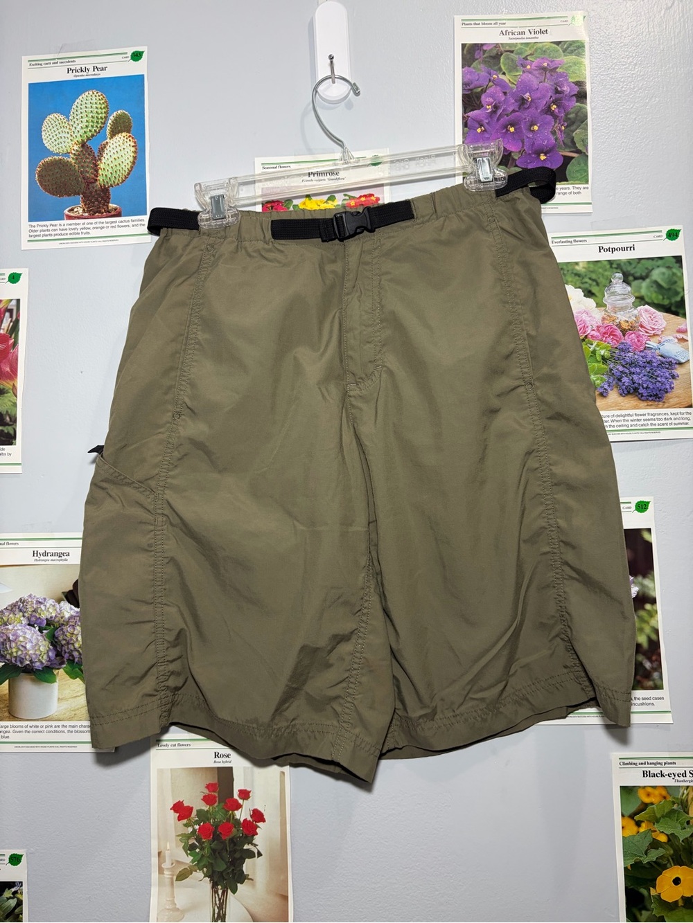 Patagonia Olive Utility Hybrid Shorts with Built-In Belt